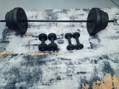 100 Lb Standard Weight Set + 2 Pairs of Dumbells