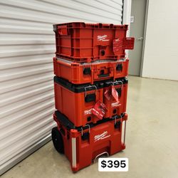 Milwaukee Packout rolling, compact tool box, deep organizer, crate (firm price)