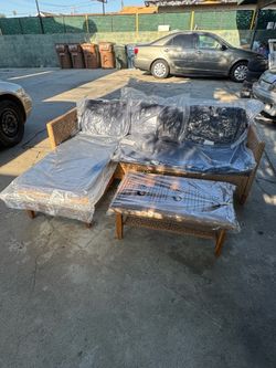New outdoor L shape wicker patio