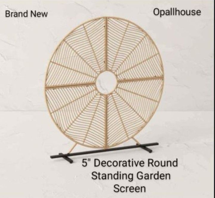 Brand New Opallhouse & Jungalow 5 " Decorative Round Standing Garden Screen