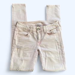 American Eagle Outfitters Women’s Size 2 Pink Skinny Jegging Jeans Distressed Cotton