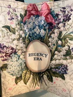 Regency Era Floral Polyester Tote Bag