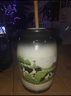 Large Decorative Cow Butter Churner