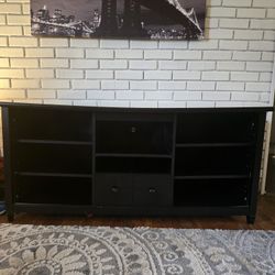 58in X 18in TV stand W/ Shelves And Drawer
