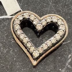 Beautiful Women’s Heart Charm 10k Rose Gold