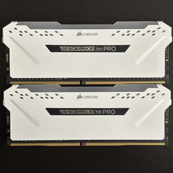 Corsair Vengeance RGB Pro 16GB (2x8GB) DDR4 3200MHz C16 White Gaming Memory Kit