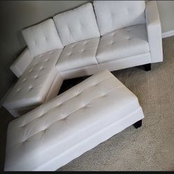 Faux Leather Couch
