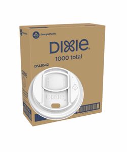 Dixie Closeable Slider Lid for Disposable Hot Cups, Fits 10-20 oz. Cups 1000 ct. Brand New In Box
