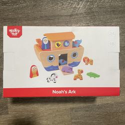 TOOKYLAND Wooden Noah's Ark Toys for Kids, Animal Shape Sorter Toys, Bible Story