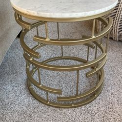 Marble & Gold Side Table 