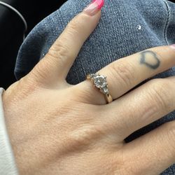Wedding ring engagement ring gold band diamond