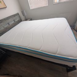 Queen mattress and metal bed frame