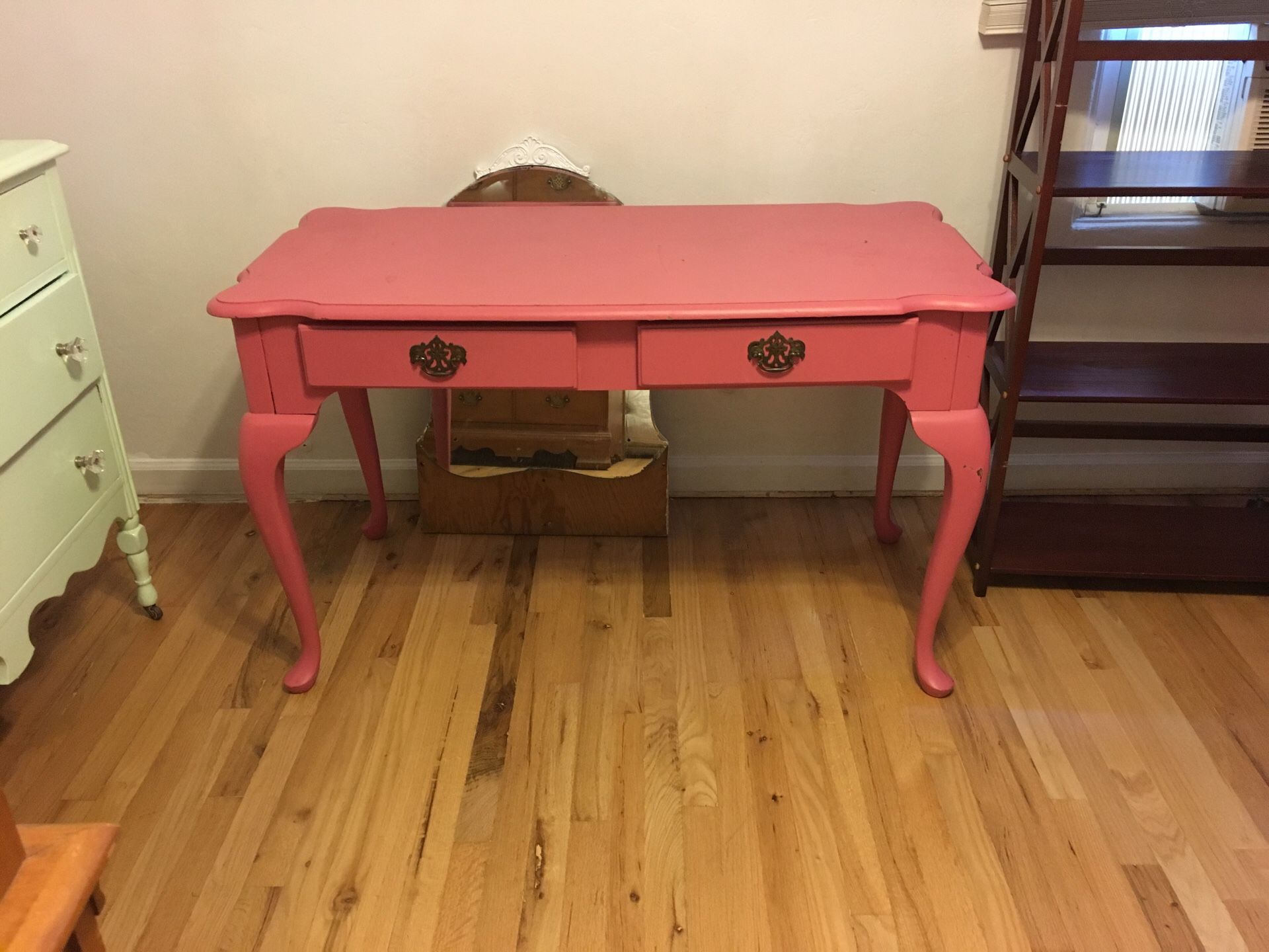 Antique desk, it’s pink but paint it