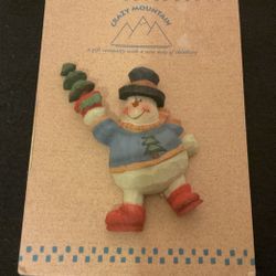 Christmas Snowman Brooch