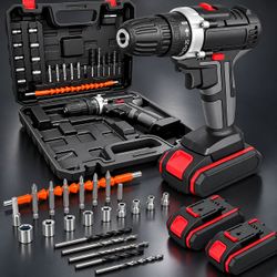 [NEW] 21V Cordless Drill, 208 in-lbs, 2 × 2.0Ah Batteries