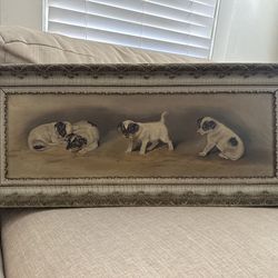 Antique Puppy Painting