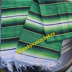 New Green 5x7 Serape Sarape Zarape Mexican Blanket 