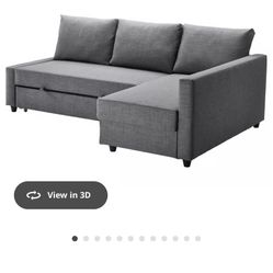 IKEA Sofa FRIHETEN Sleeper sectional,3 seat w/storage, Skiftebo dark gray