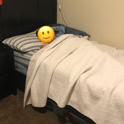 Black Twin Wood Bed Frame