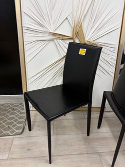 5 Black Faux Leather Dining Chair