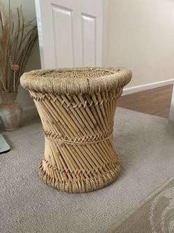 Urban Outfitter Rattan wicker Wood Bamboo Woven Stool