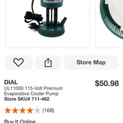 DIAL UL11000 115-Volt Premium Evaporative Cooler Pump