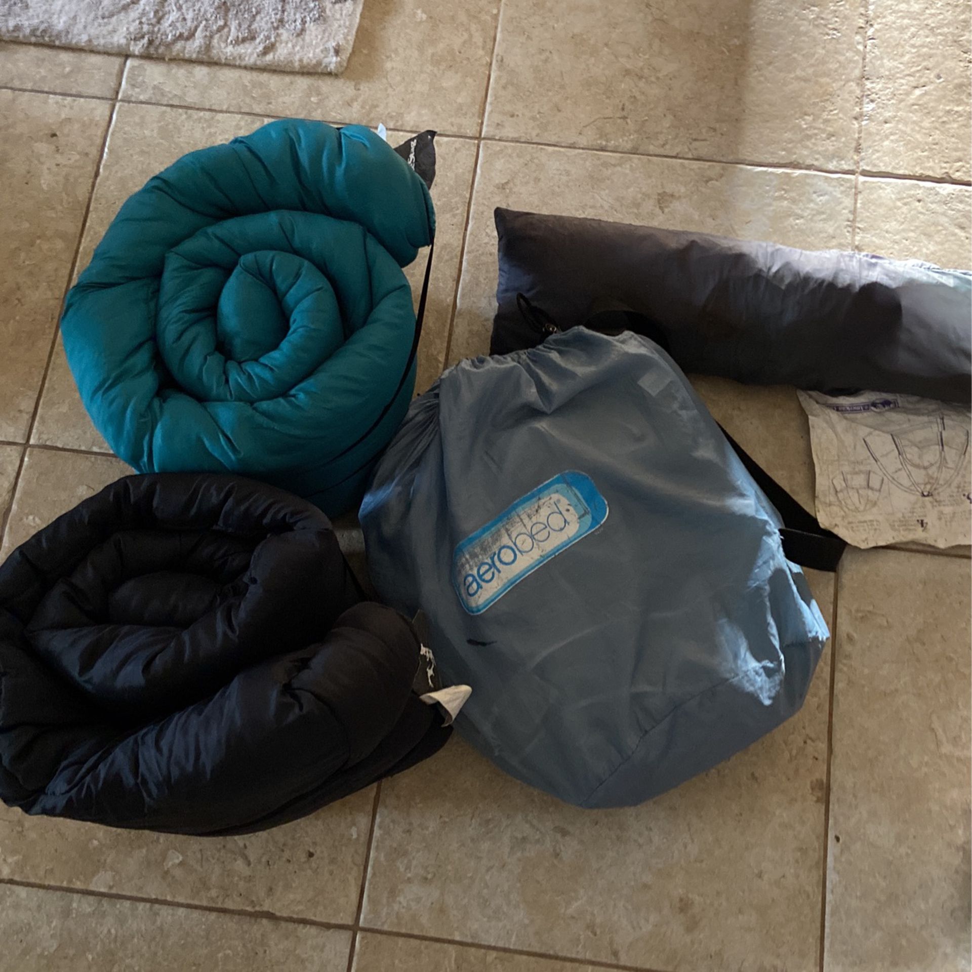 Camping Gear!  Tent Mattress And Sleeping Bags