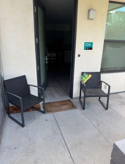 2 Black Patio Outdoor Chairs