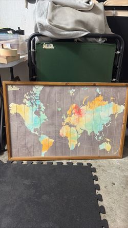 Framed World Map Wall Art