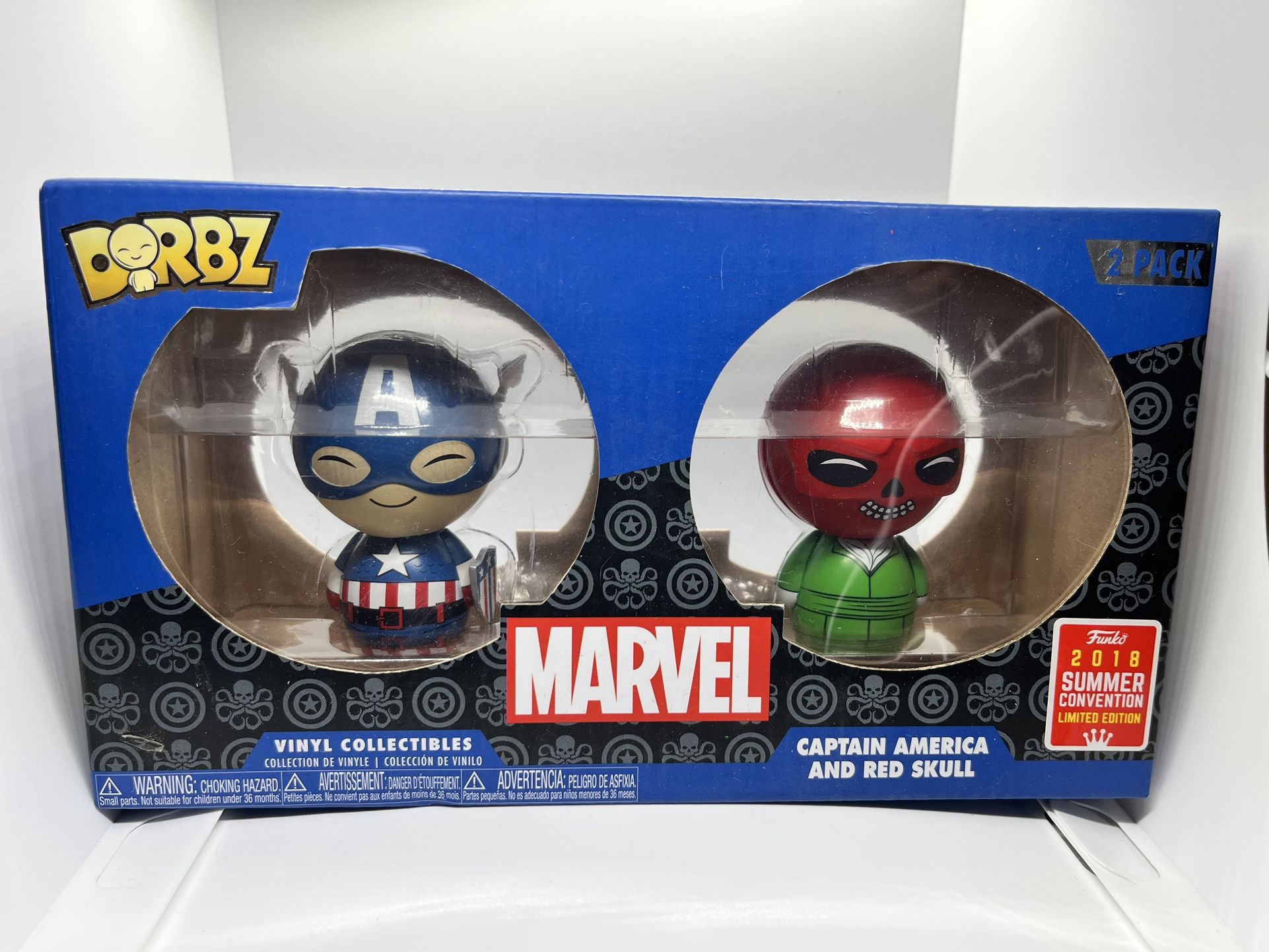 Funko Dorbz 2018 Summer Convention Limited Edition CAPTAIN AMERICA & RED SKULL 2 Pack Unopened Box
