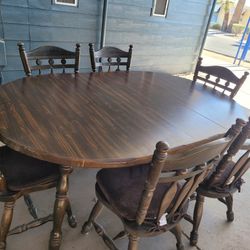 Antique Wood Dinning Table 