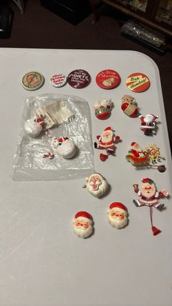 Vintage plastic and resin Christmas novelty pins