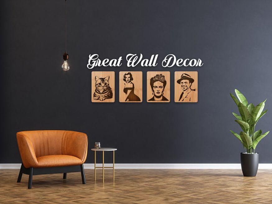 Beauty Beast Bamboo Wood Frame