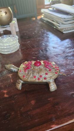 1970's Brass Hinged Turtle Trinket Box