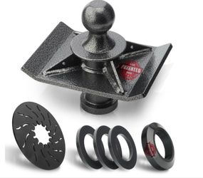 TOWGUARD 5th Wheel To Gooseneck Adapter, 1.5" Raised Kingpin To 2-5/16" Gooseneck Ball Adapter With 2 Lube Plates & Polyurethane Washer Kit, Fits Pick