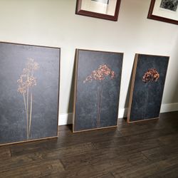 3 Floral Paintings Wall Art