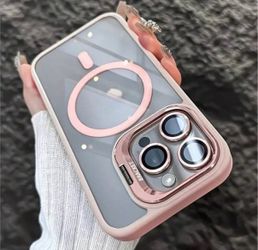 PINK no blk MagSafe 16 Pro case with stand