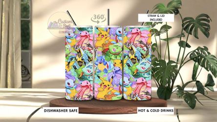 Pokemon First Evolutions 20 Oz Stainless Steel Tumbler (READ DESCRIPTION)