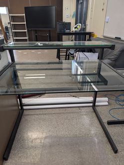 Glass top desks