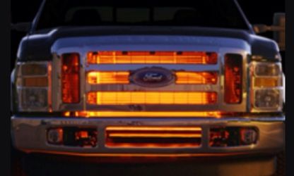 Universal Truck Car Grill LED Light Set Amber Orange Yellow