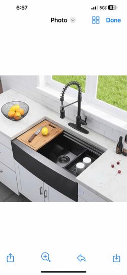 33 inch Black Farmhouse kitchen Sink, Stainless Steel Black 09B $200