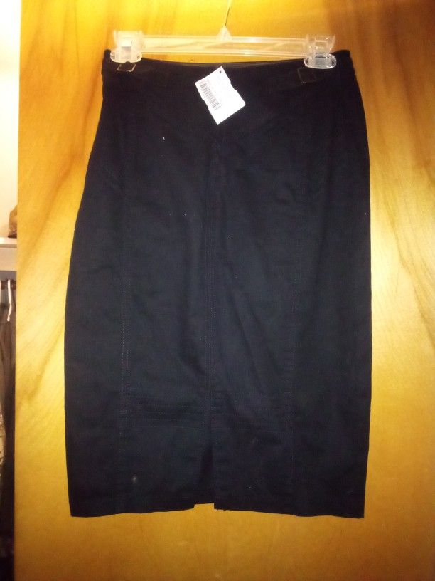 NWT size 2 Peruvian Connection Black Twill Pencil Skirt