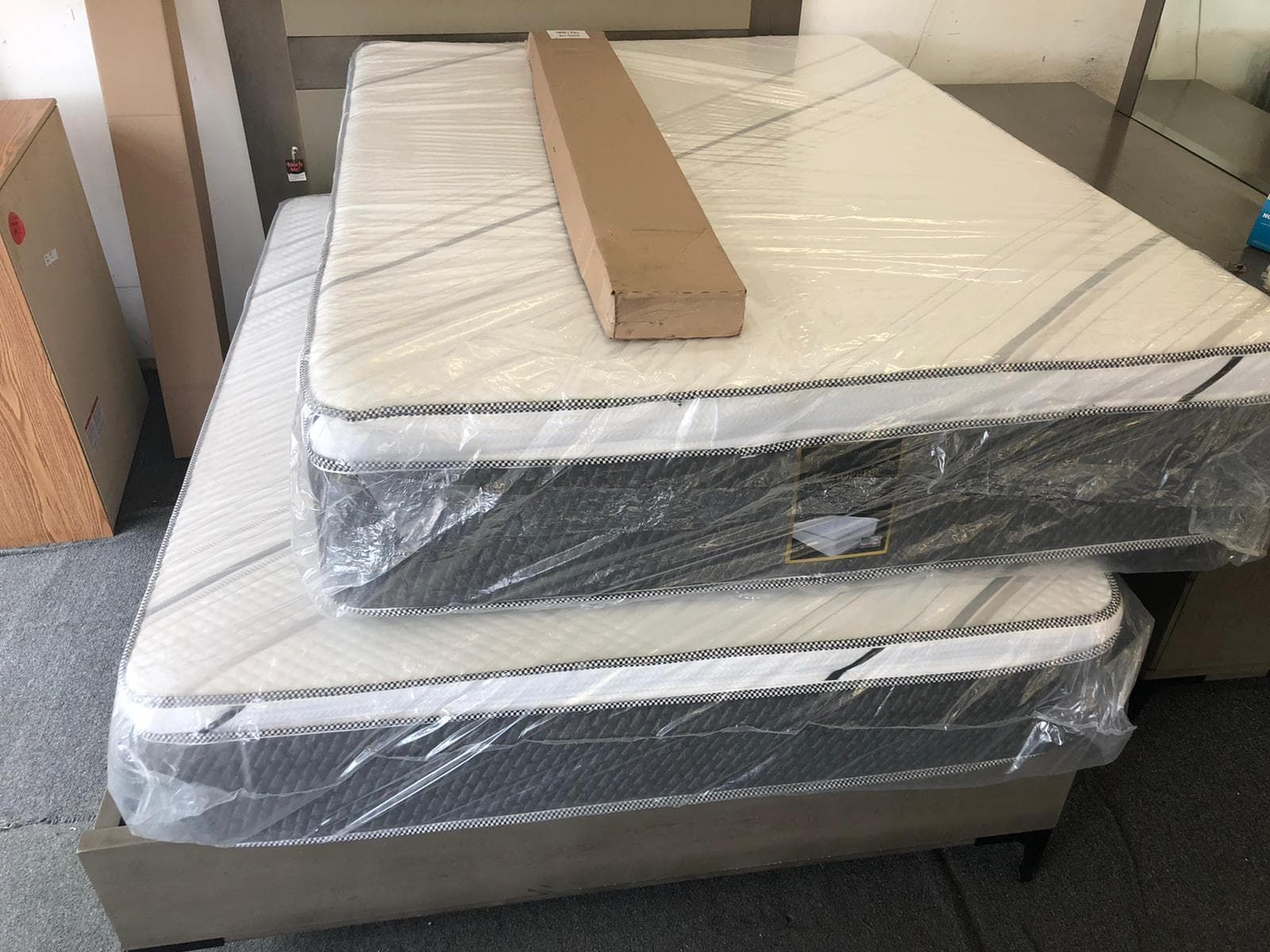 Queen pillow top mattress with boxspring