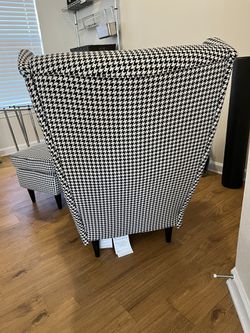 Ikea Strandmon Wing Chair + Ottoman Thumbnail