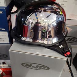 Brand new motorcycle German style helmet DOT approved Chrome and black