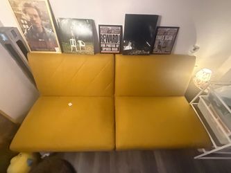 Mustard Yellow Armless Sofa – Modern Design