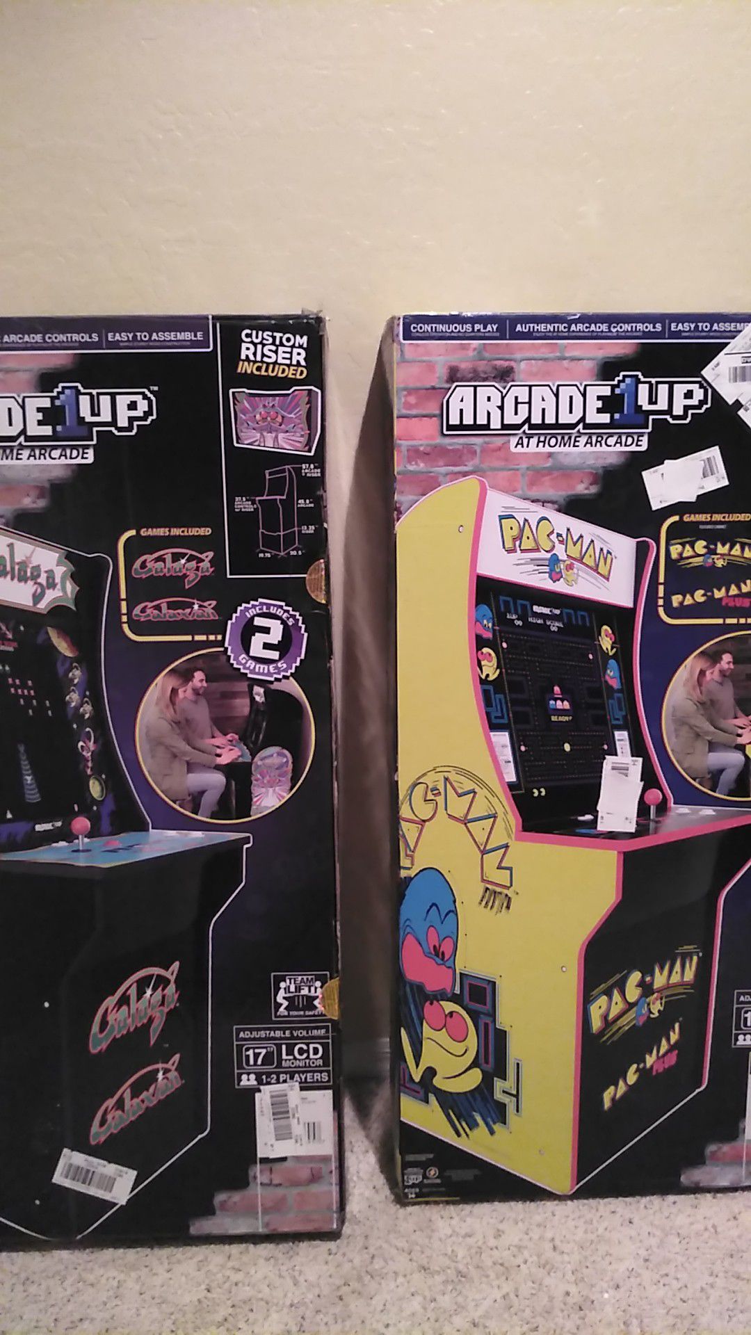 Two full size arcade games