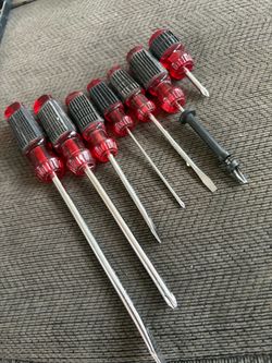 Craftsman clear red acetate-handle screwdrivers