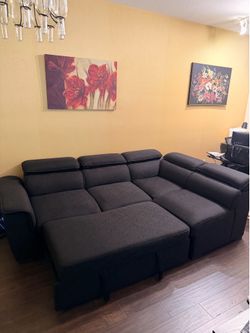 Sofa bed + storage ottoman