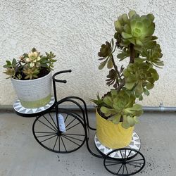 Large bicycle planters with 2 pots